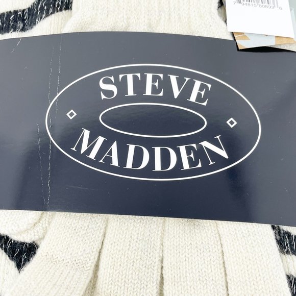 Steve Madden Womens Ivory & Black Zebra Scarf and Gloves One Size NEW With Tag - Picture 2 of 5